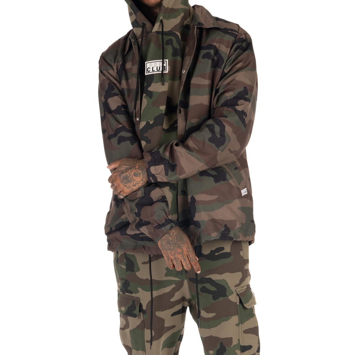 Pro Club Standard Coach Jacket - Green Camo