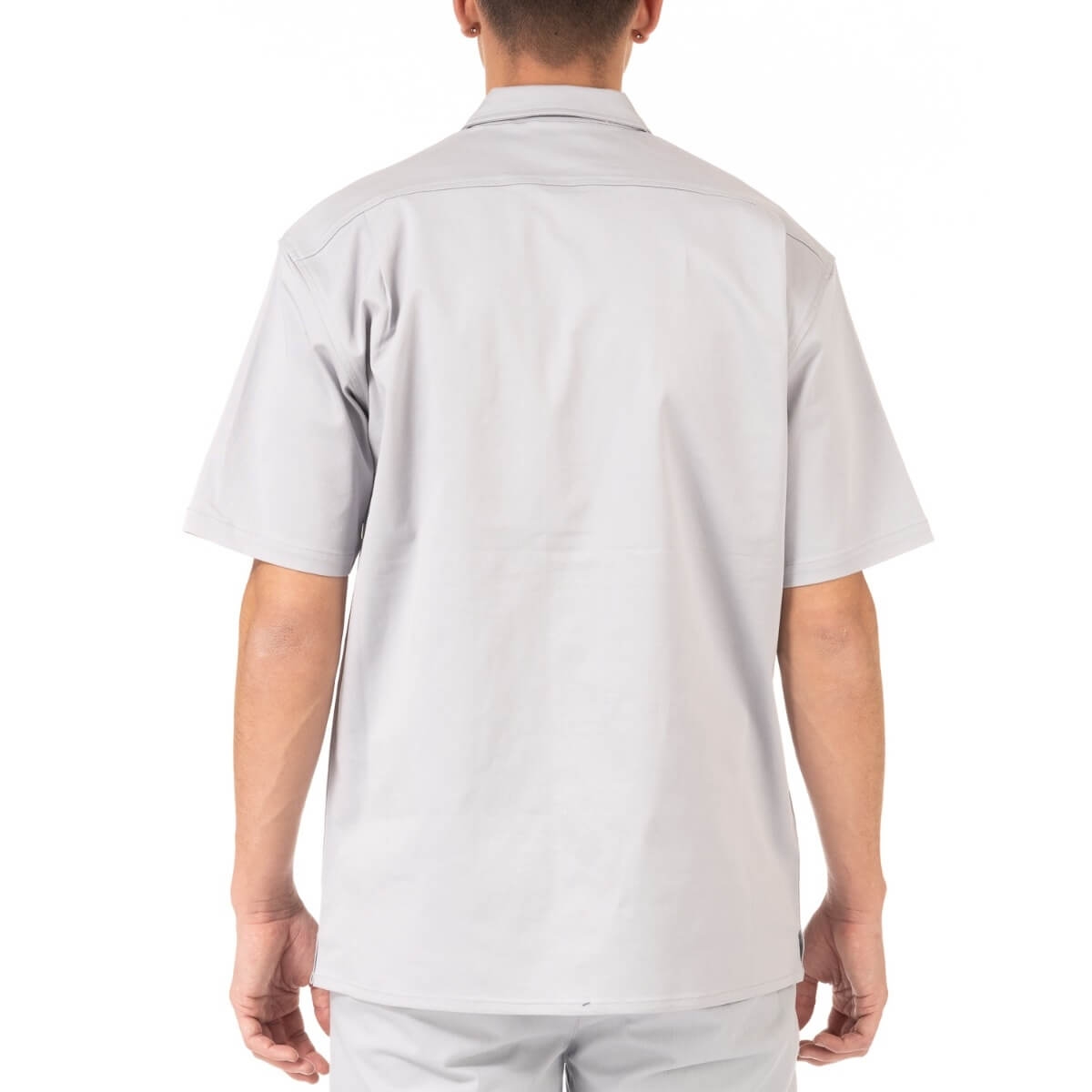 Pro Club Men's Workwear Mechanic's Short Sleeve Shirt - Silver