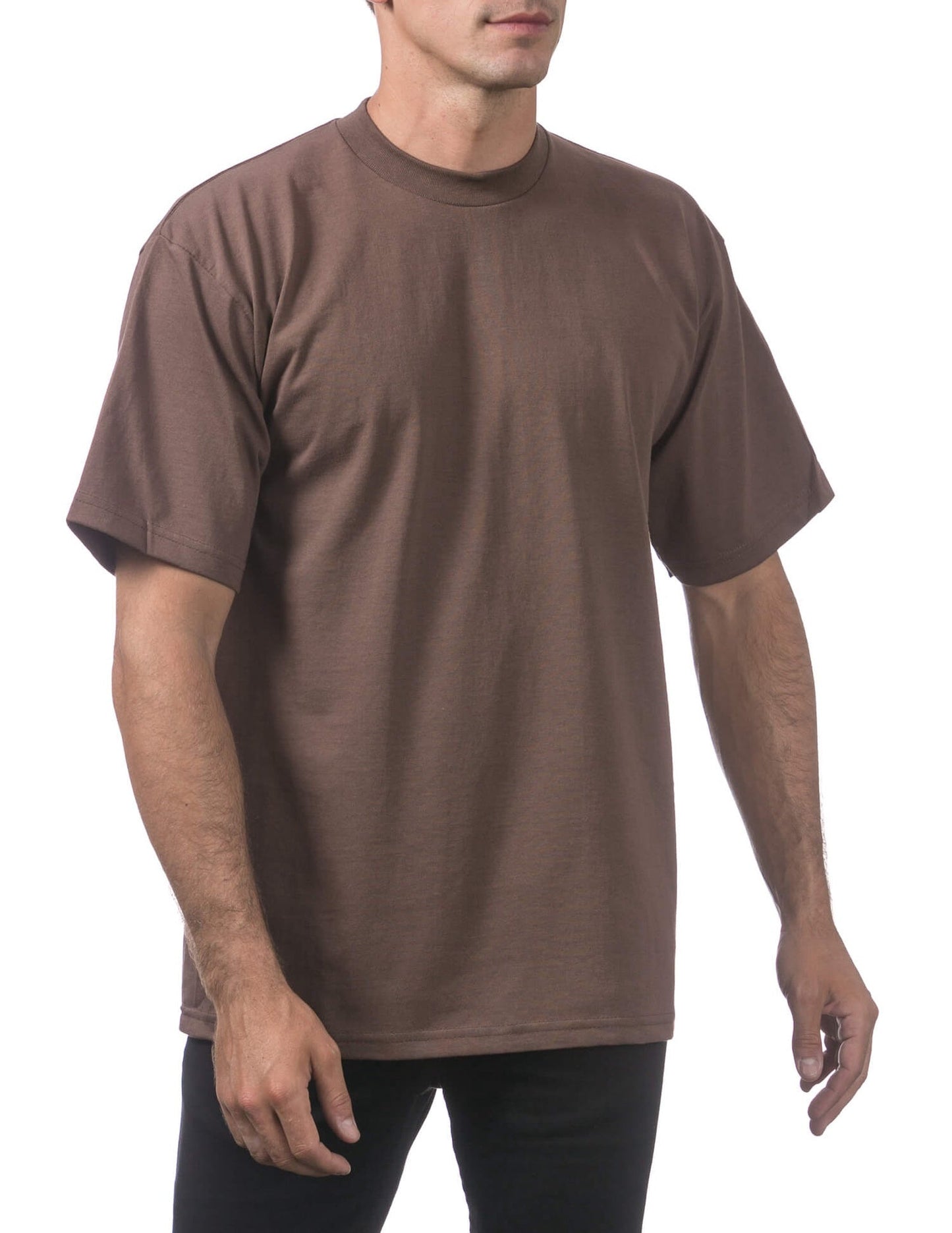 Pro Club Men's Heavyweight Short Sleeve Tee - BROWN