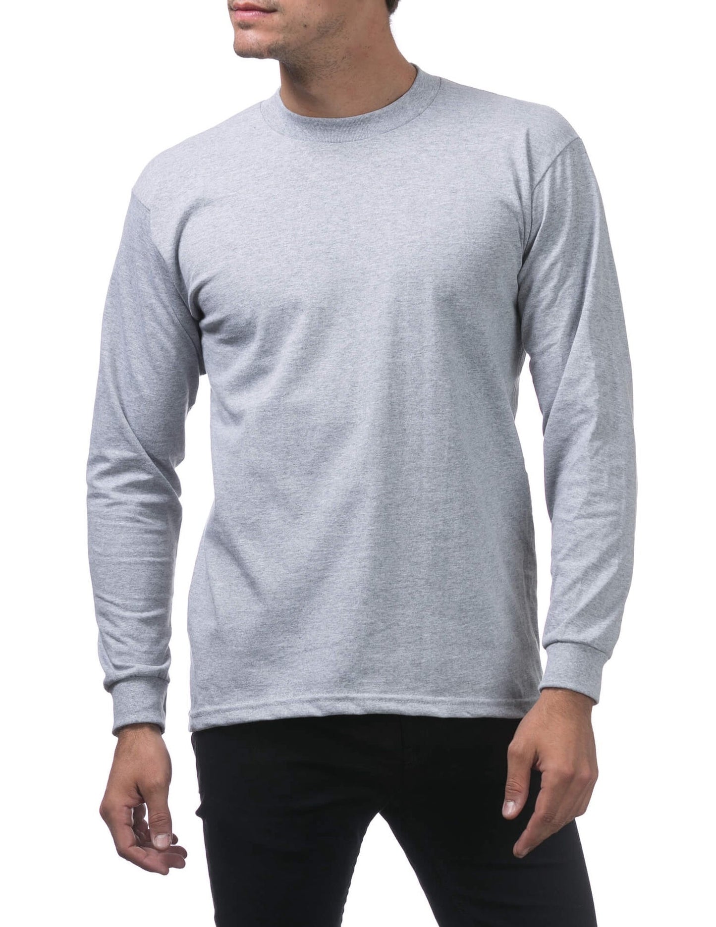 Pro Club Heavyweight Cotton Long Sleeve Crew Neck - GRAY