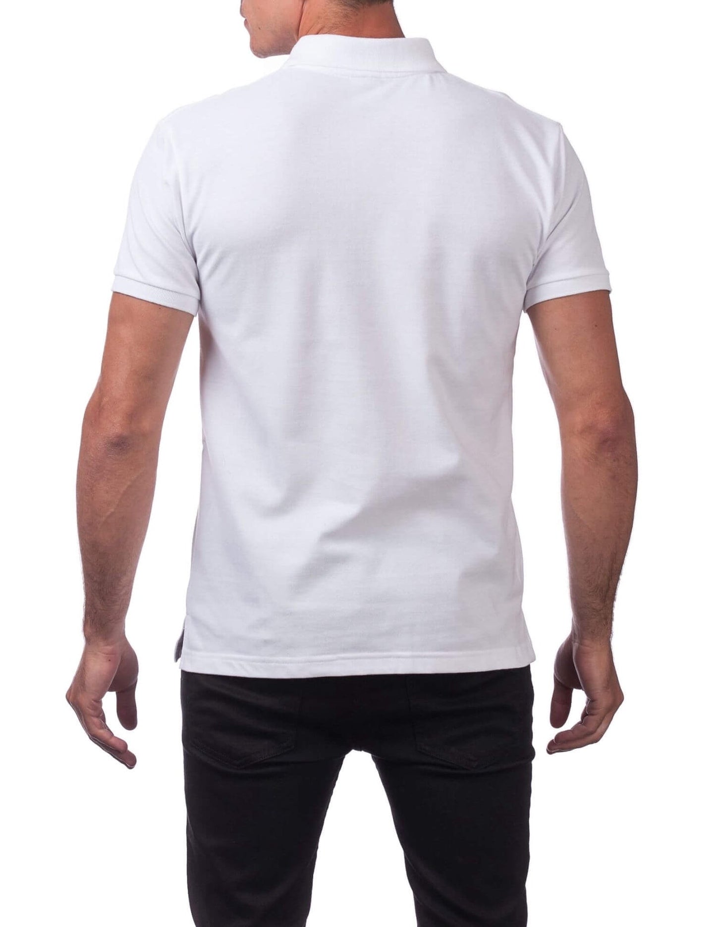 Pro Club Men's Pique Polo Cotton Short Sleeve Shirt - White