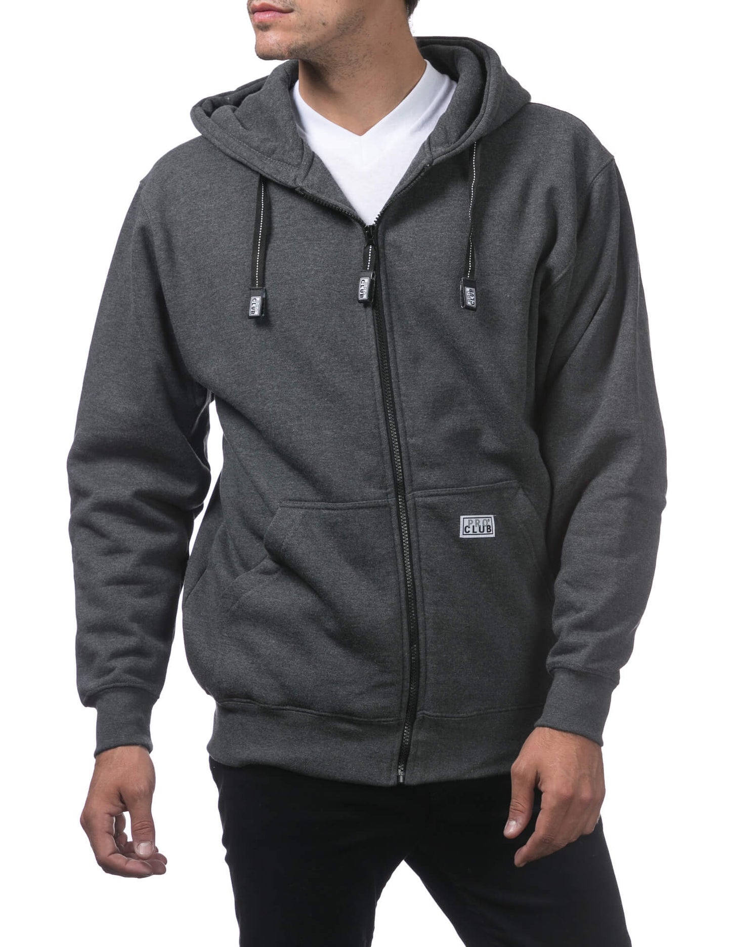 Pro Club Heavyweight Full Zip Fleece Hoodie - CHARCOAL