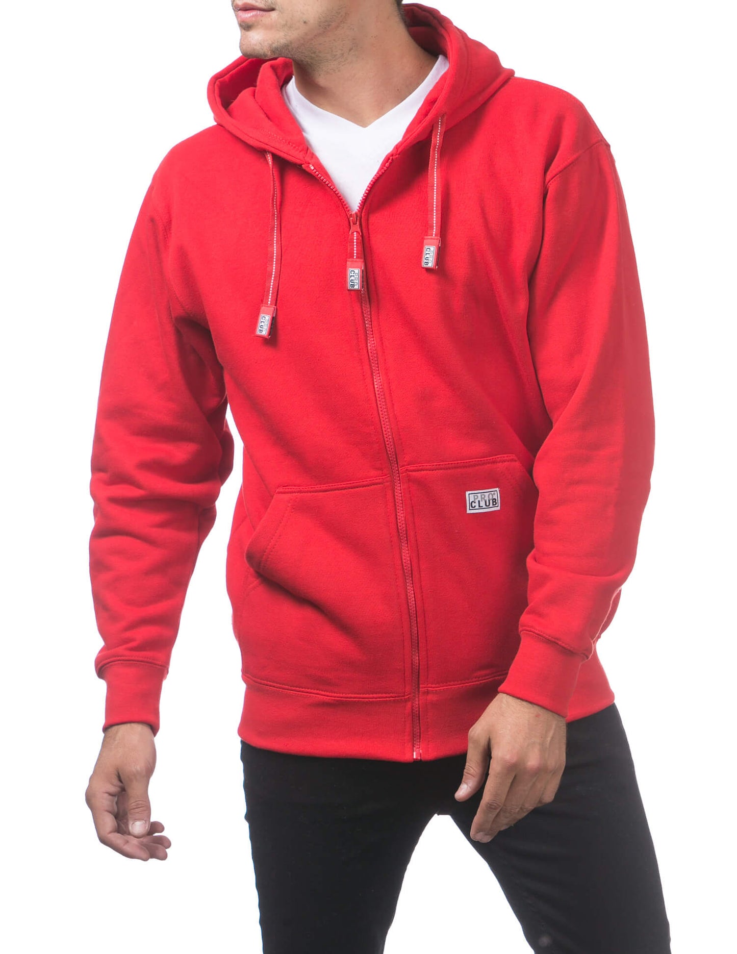 Pro Club Heavyweight Full Zip Fleece Hoodie - RED