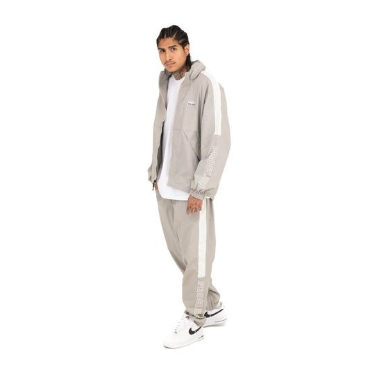 Pro Club Full Court Windbreaker Jacket - Gray/White