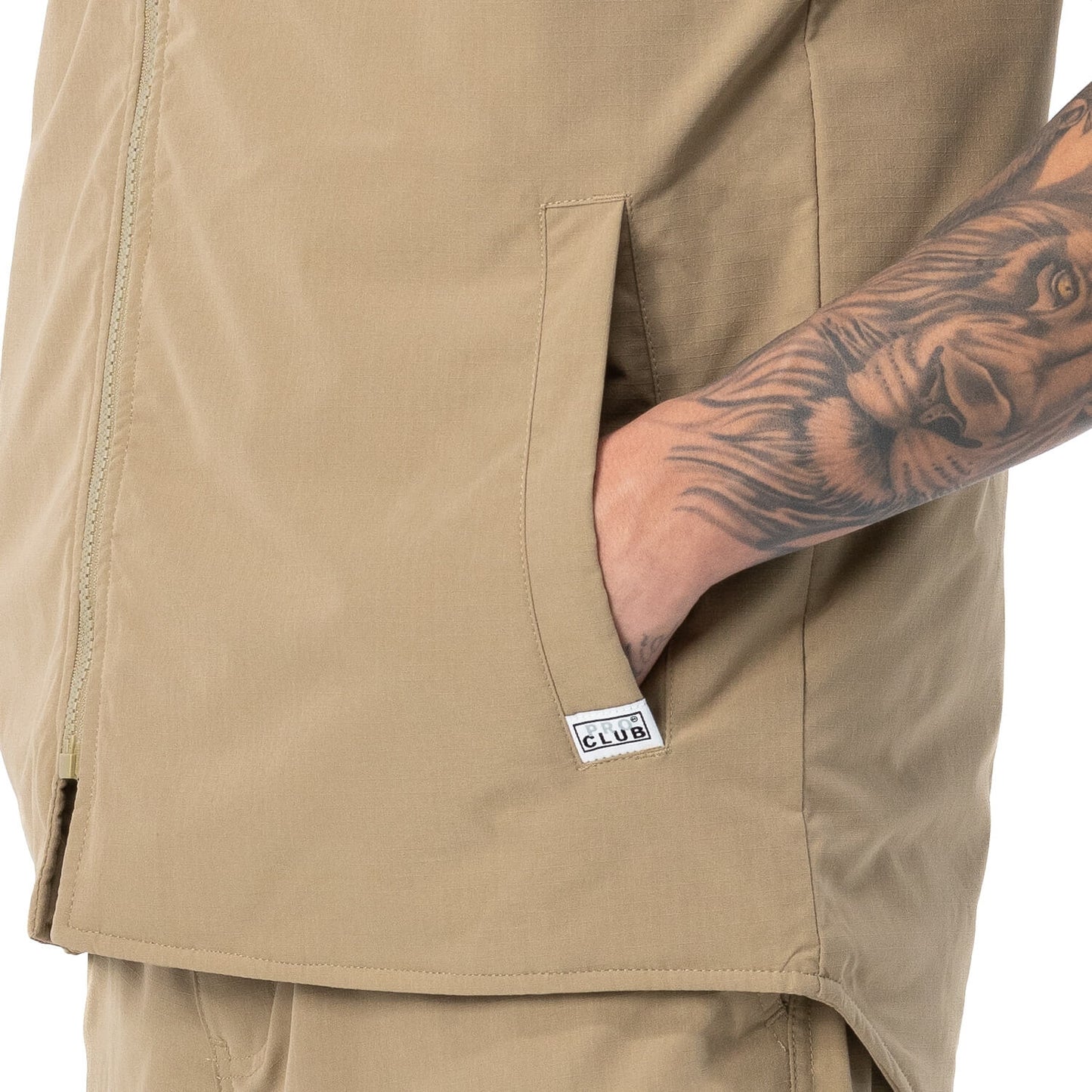 Pro Club Men's Heavyweight Work Vest - Khaki