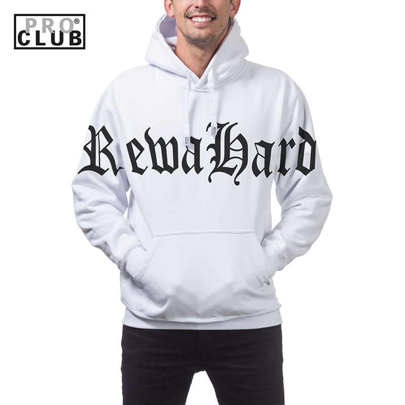 REWAHARD FRONT OLD ENGLISH Pro Club Heavyweight Pullover Hoodie (13oz)