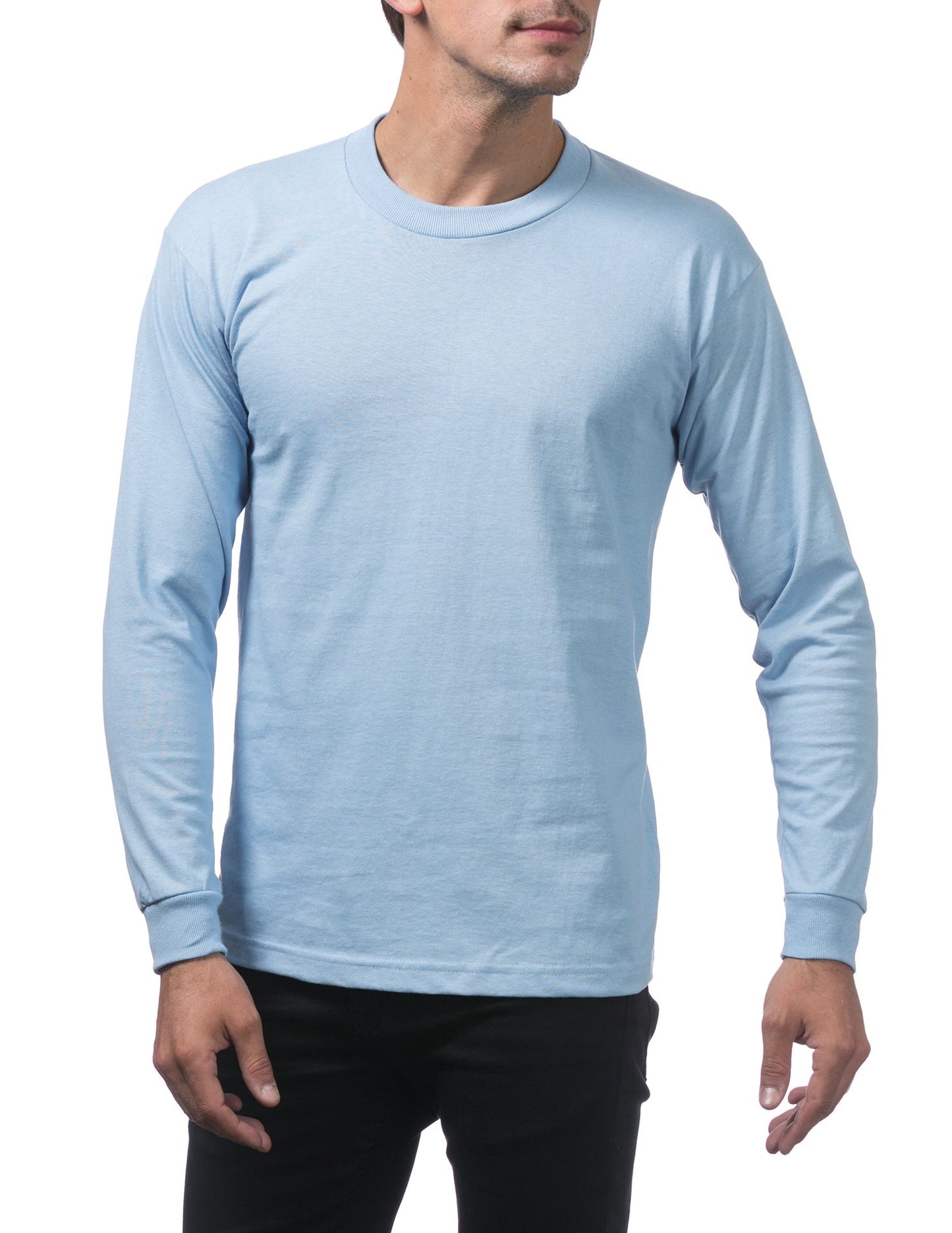 Pro Club Heavyweight Cotton Long Sleeve Crew Neck - SKY BLUE