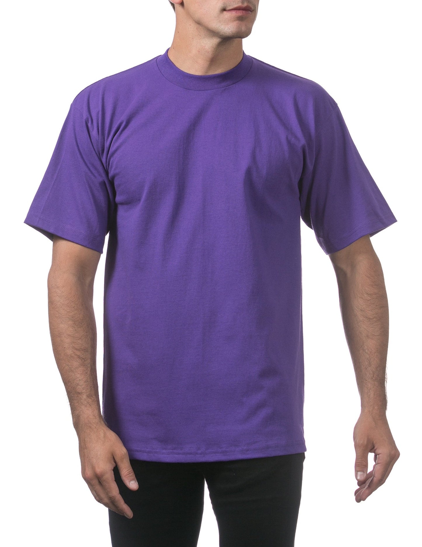 Pro Club Men's Heavyweight Short Sleeve Tee - PURPLE