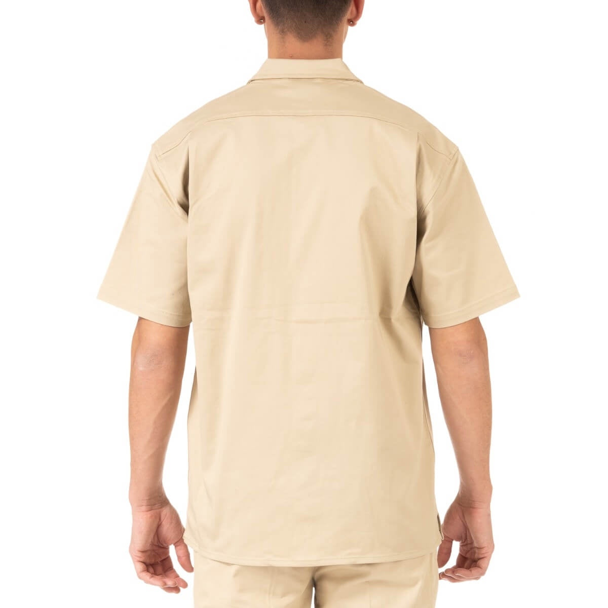 Pro Club Men's Workwear Mechanic's Short Sleeve Shirt - Khaki