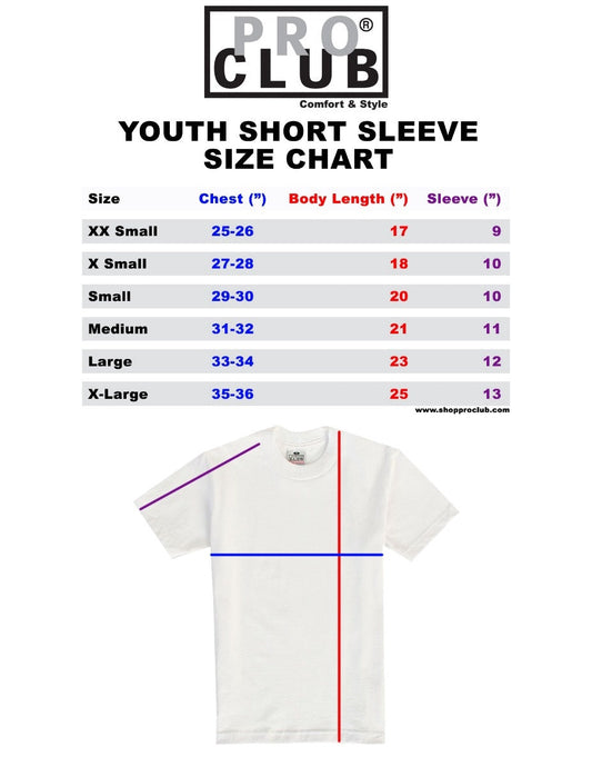 Pro Club Youth Short Sleeve Crew Neck Tee - BLACK