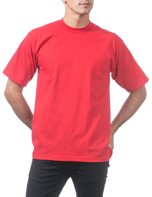 Pro Club Men's Heavyweight Short Sleeve Tee - RED