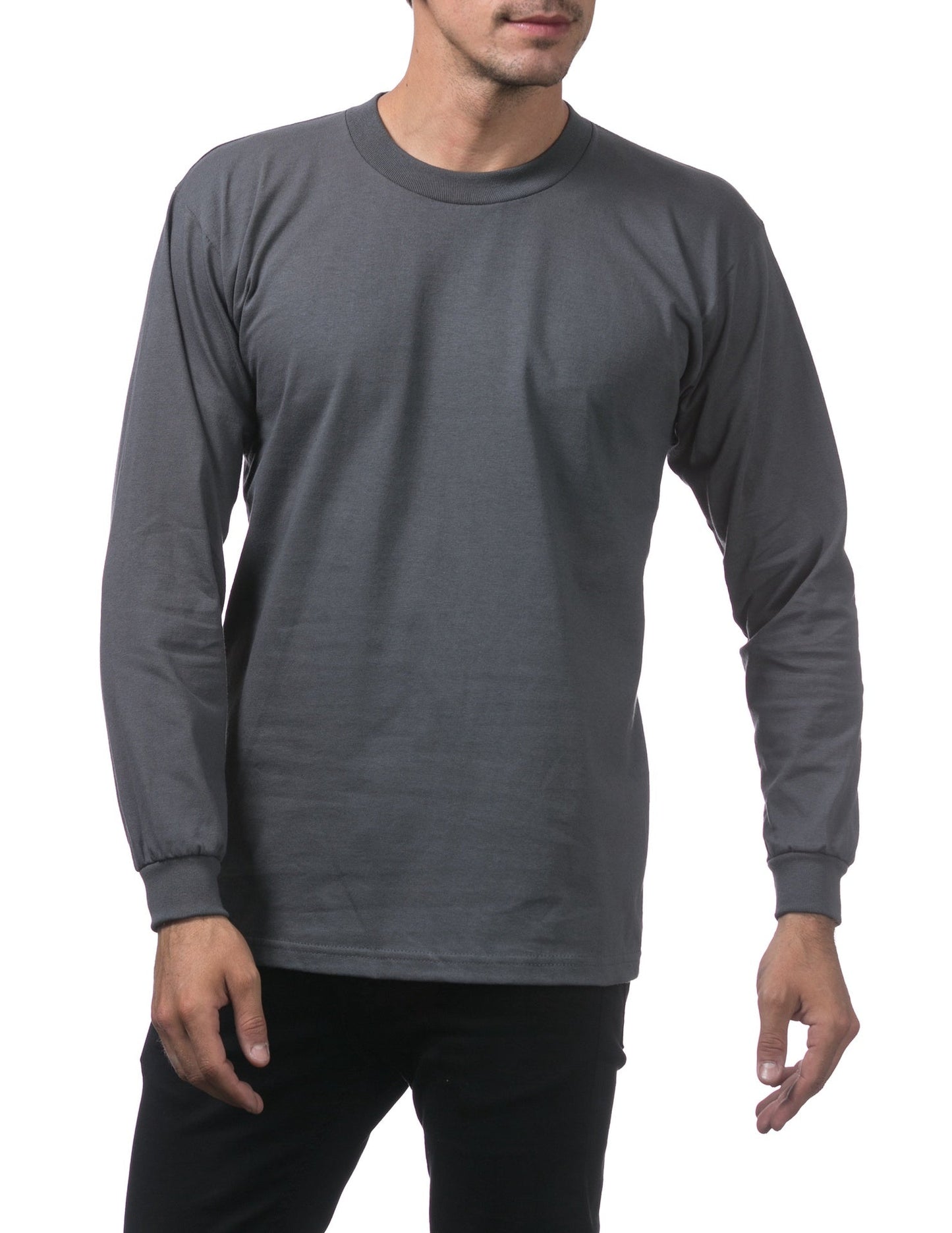 Pro Club Heavyweight Cotton Long Sleeve Crew Neck - GRAPHITE