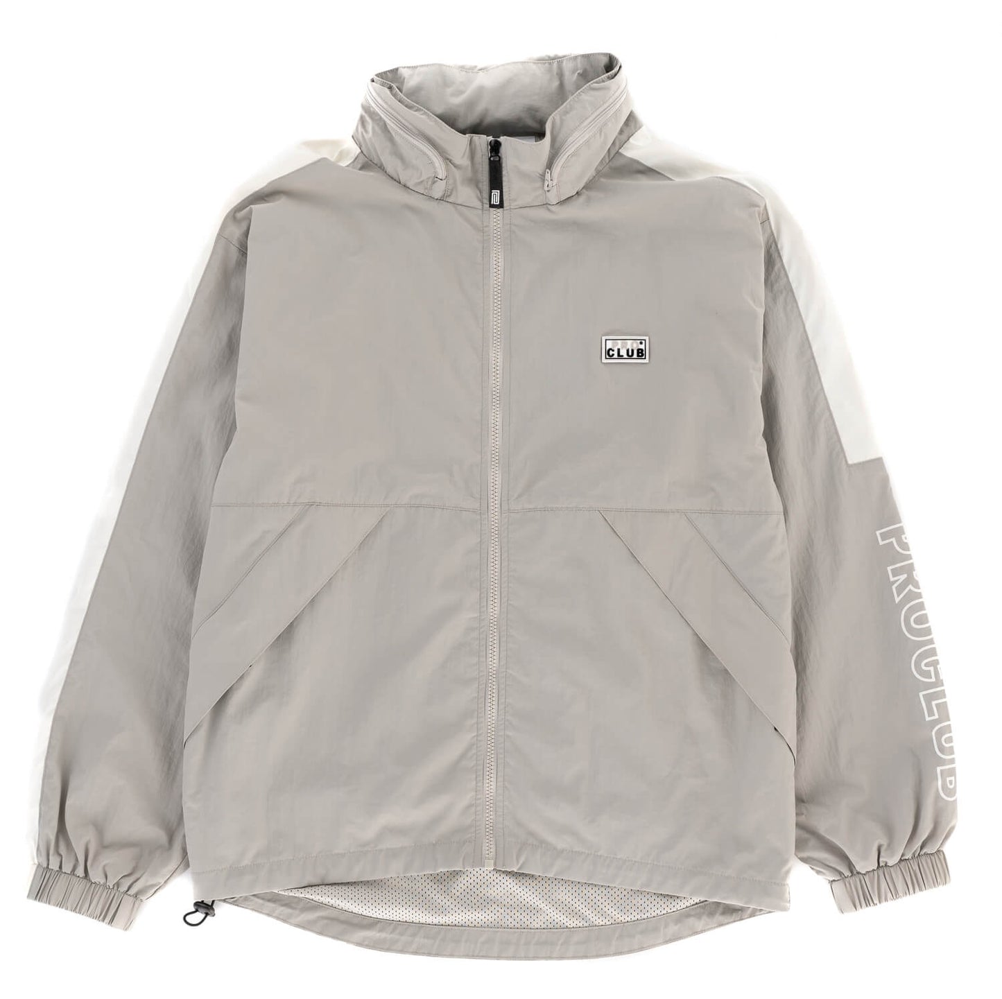 Pro Club Full Court Windbreaker Jacket - Gray/White