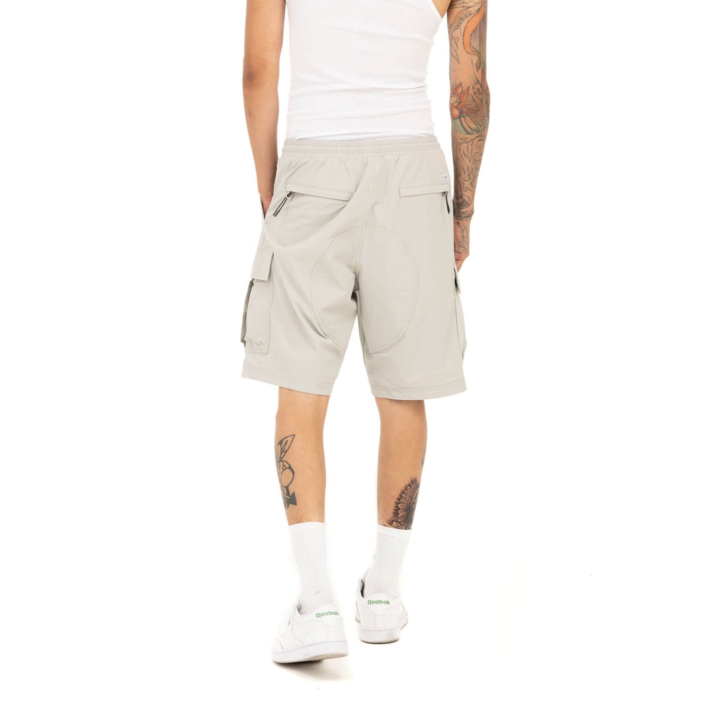 Pro Club Men's Comfort Stretch Nylon Cargo Short - 9 1/2 inch inseam - Silver