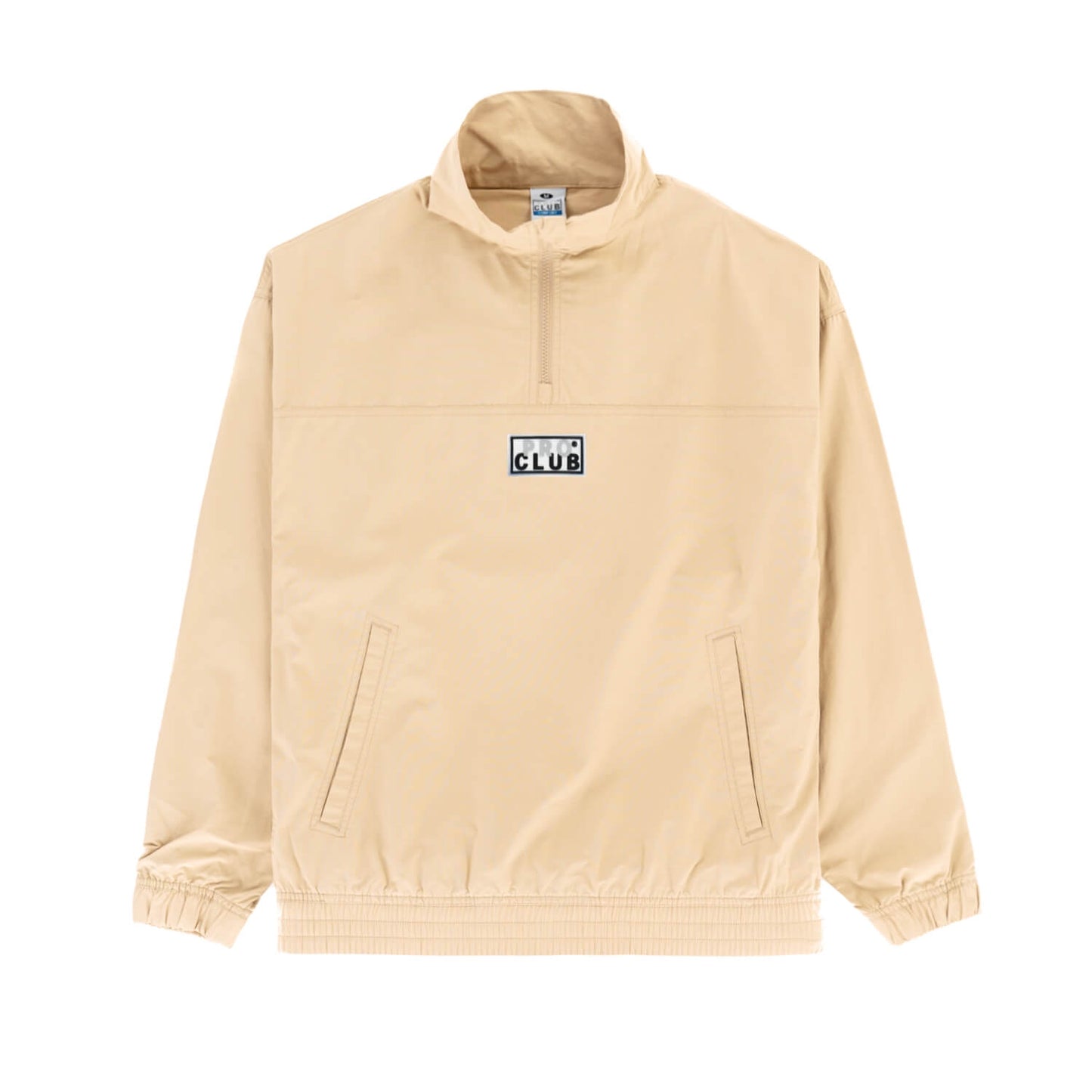 Pro Club Men's Comfort Cotton/Nylon Half Zip Track Jacket - KHAKI
