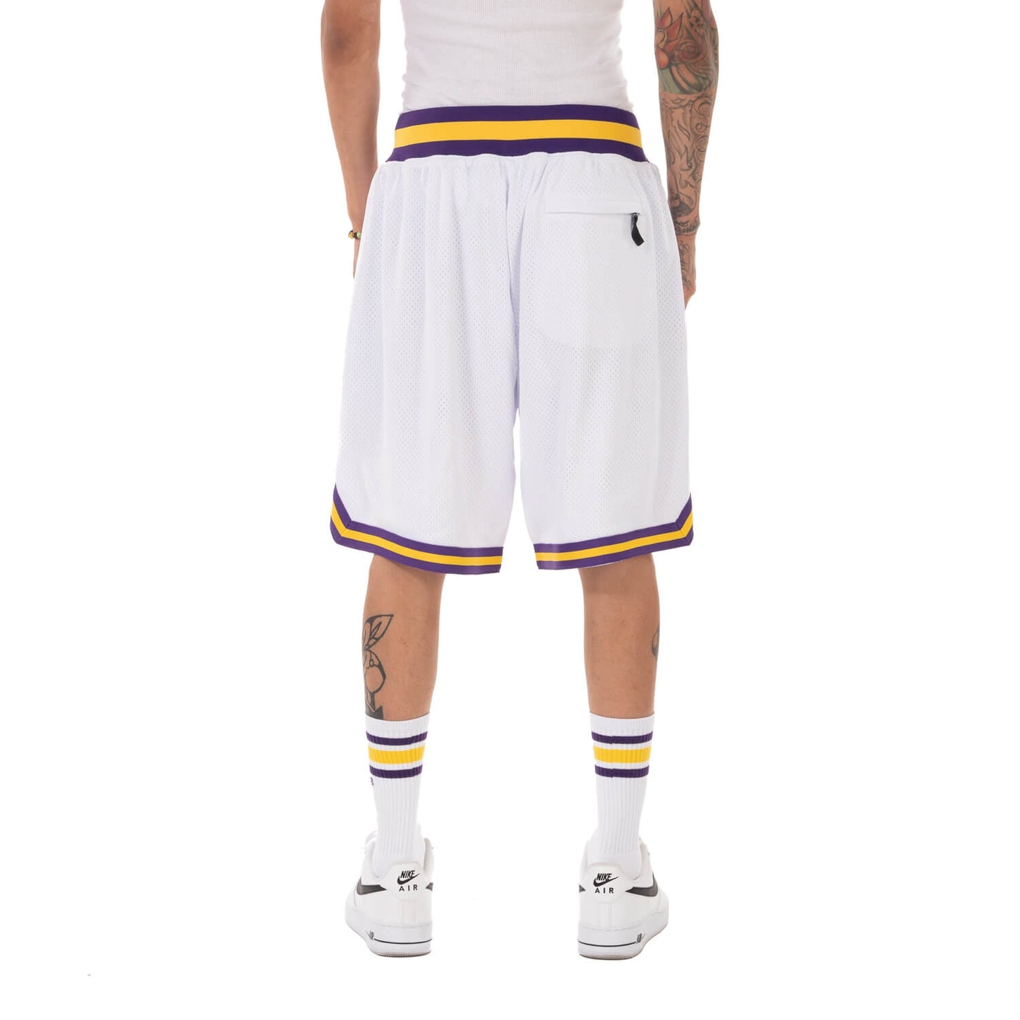 Pro Club Classic Basketball Shorts - White/Purple