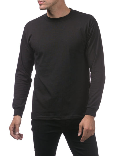 Pro Club Heavyweight Cotton Long Sleeve Crew Neck - BLACK