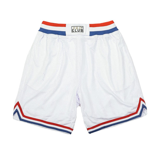 Pro Club Classic Basketball Shorts - White/Red/Blue