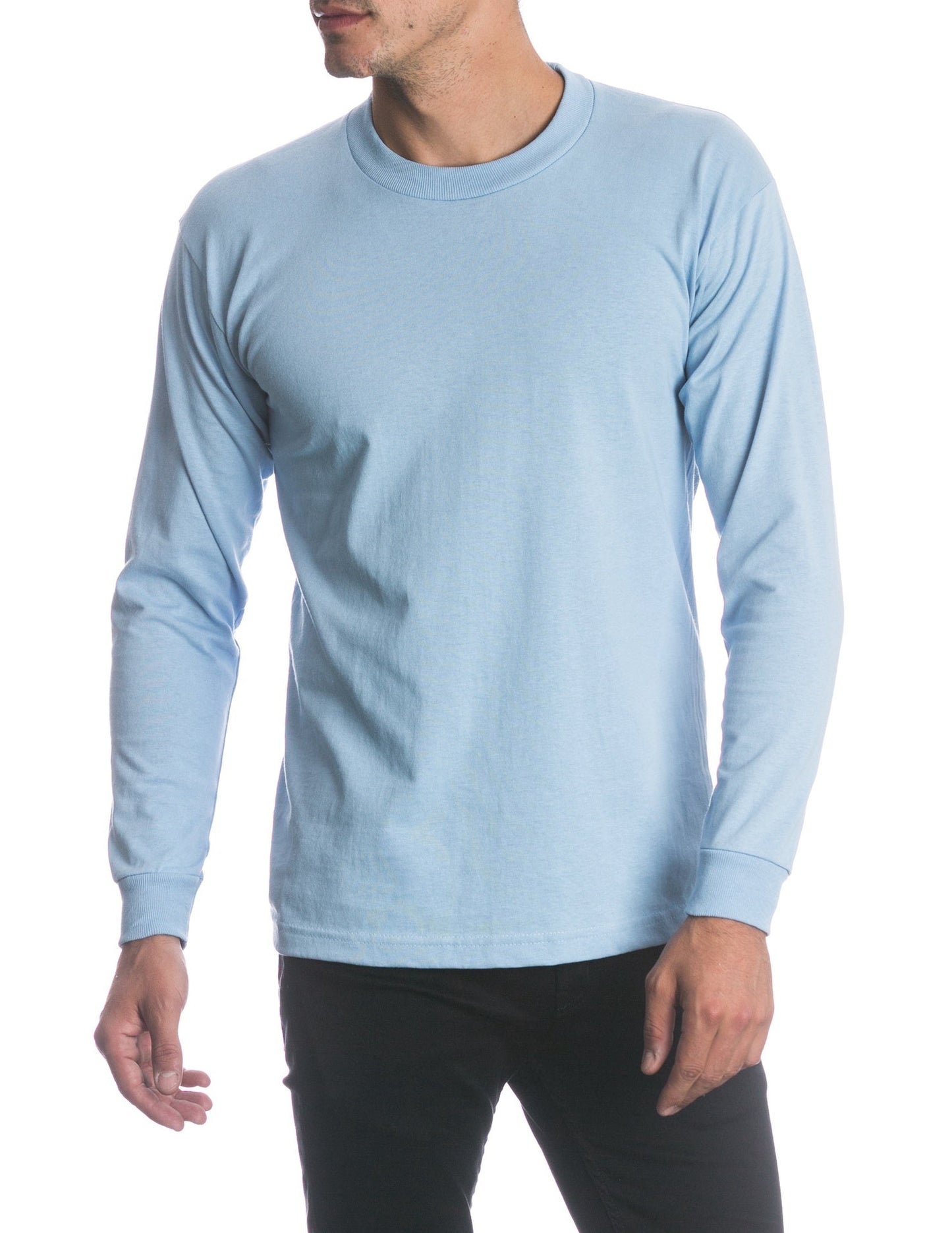 Pro Club Heavyweight Cotton Long Sleeve Crew Neck - SKY BLUE