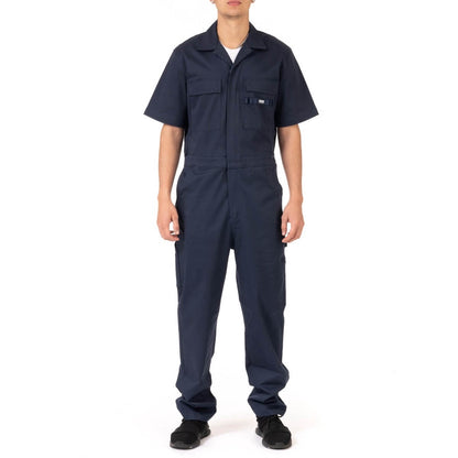 Pro Club Men's Workwear Mechanic's Short Sleeve Coverall - Navy