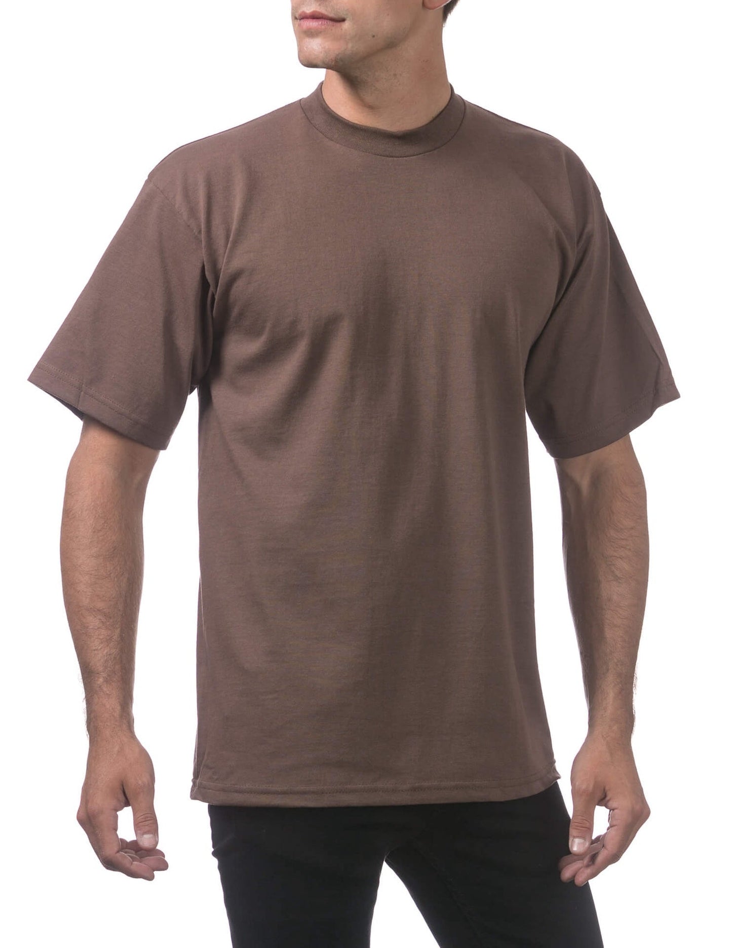 Pro Club Men's Heavyweight Short Sleeve Tee - BROWN