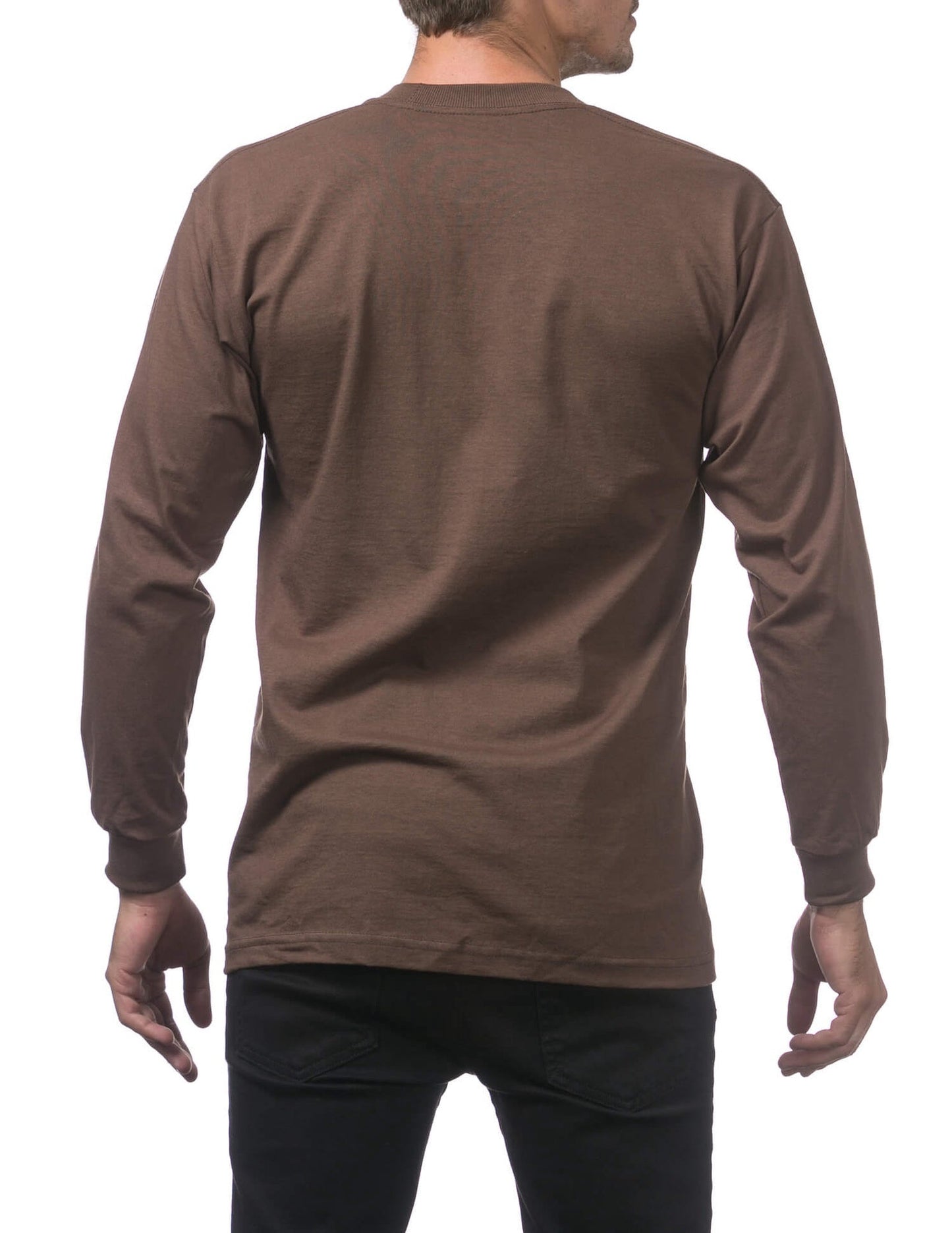Pro Club Heavyweight Cotton Long Sleeve Crew Neck - BROWN