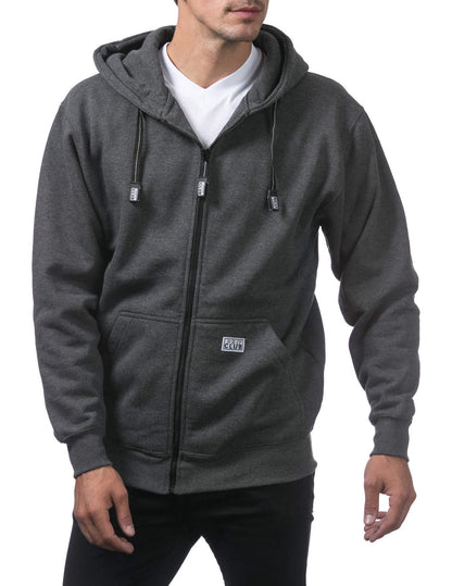 Pro Club Heavyweight Full Zip Fleece Hoodie - CHARCOAL
