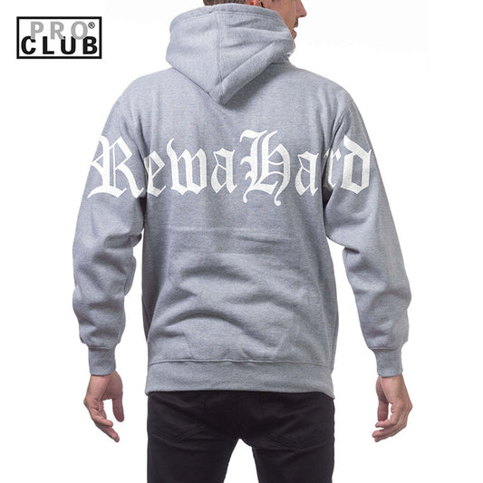 REWAHARD BACK SHOUDLER OLD ENGLISH Pro Club Heavyweight Pullover Hoodie (13oz)
