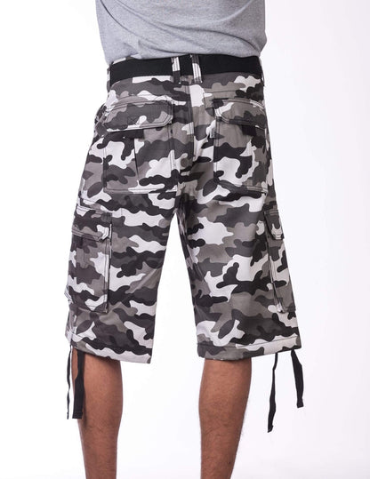 Pro Club Twill Cargo Shorts with Belt - CITY CAMO