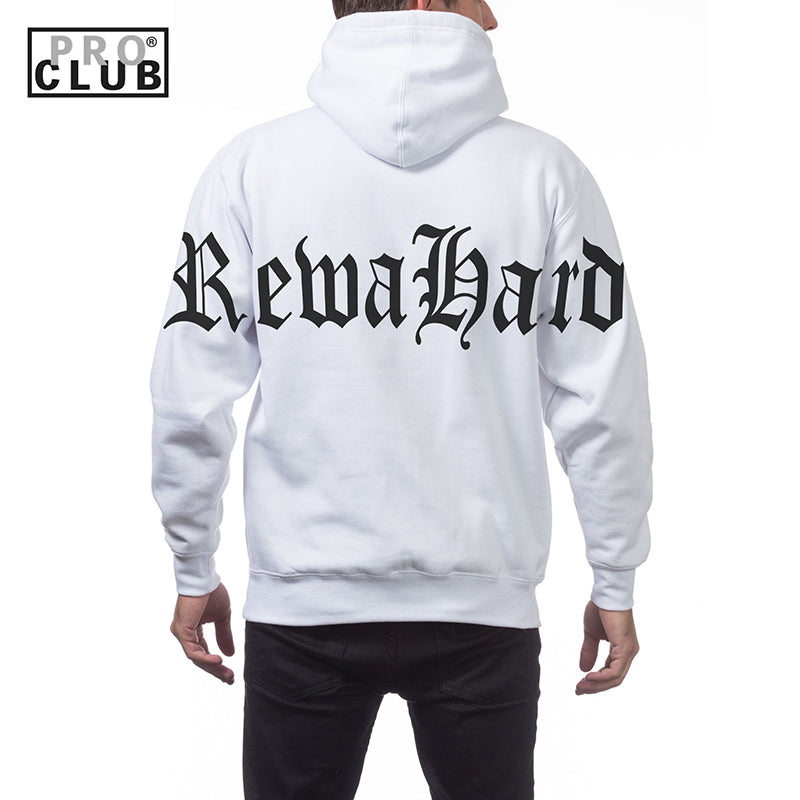 REWAHARD BACK SHOUDLER OLD ENGLISH Pro Club Heavyweight Pullover Hoodie (13oz)