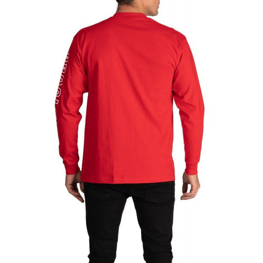 Pro Club Embroidered Box Logo Long Sleeve Heavyweight - RED