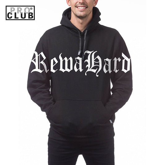 REWAHARD FRONT OLD ENGLISH Pro Club Heavyweight Pullover Hoodie (13oz)
