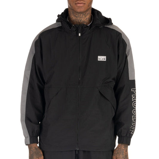 Pro Club Full Court Windbreaker Jacket - Black