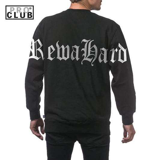 REWAHARD BACK SHOULDER OLD ENGLISH Pro Club Heavyweight Pullover Sweater (13oz)
