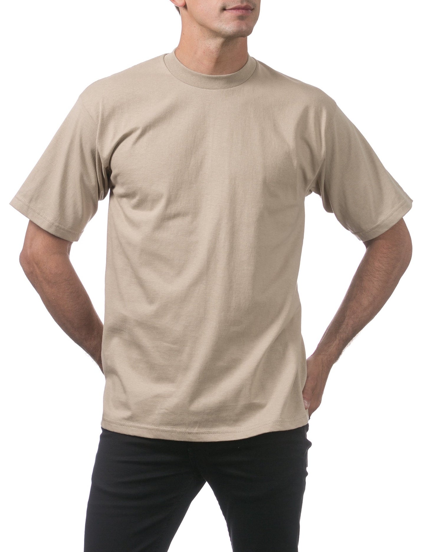Pro Club Men's Heavyweight Short Sleeve Tee - KHAKI