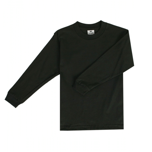 Pro Club Youth Long Sleeve Crew Neck Tee - BLACK