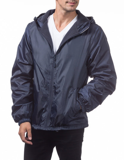 Pro Club Fleece Lined Windbreaker Jacket - NAVY