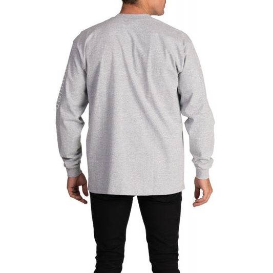 Pro Club Embroidered Box Logo Long Sleeve Heavyweight -  GRAY