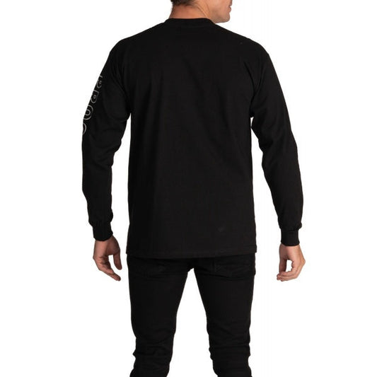Pro Club Embroidered Box Logo Long Sleeve Heavyweight - BLACK