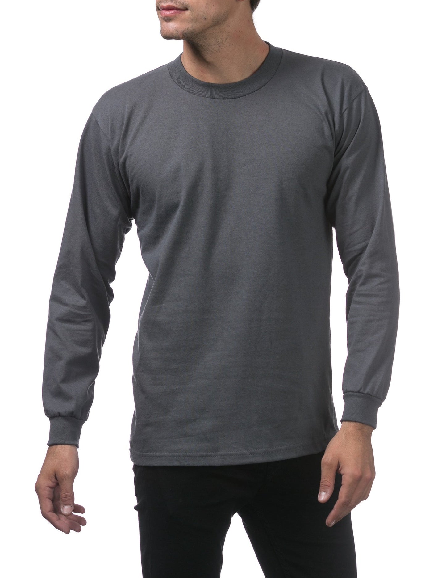 Pro Club Heavyweight Cotton Long Sleeve Crew Neck - GRAPHITE