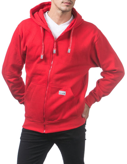Pro Club Heavyweight Full Zip Fleece Hoodie - RED